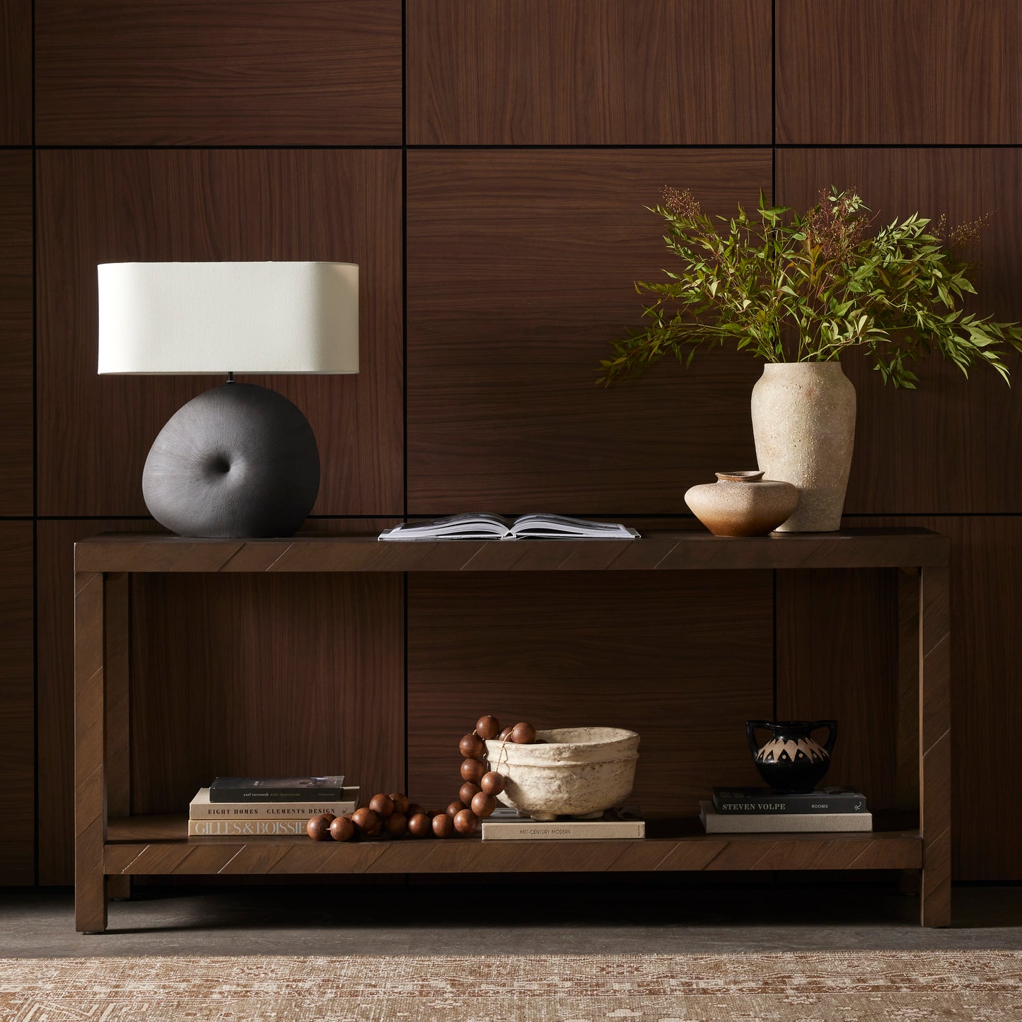 Lamar Console Table-Matte Brown Veneer
