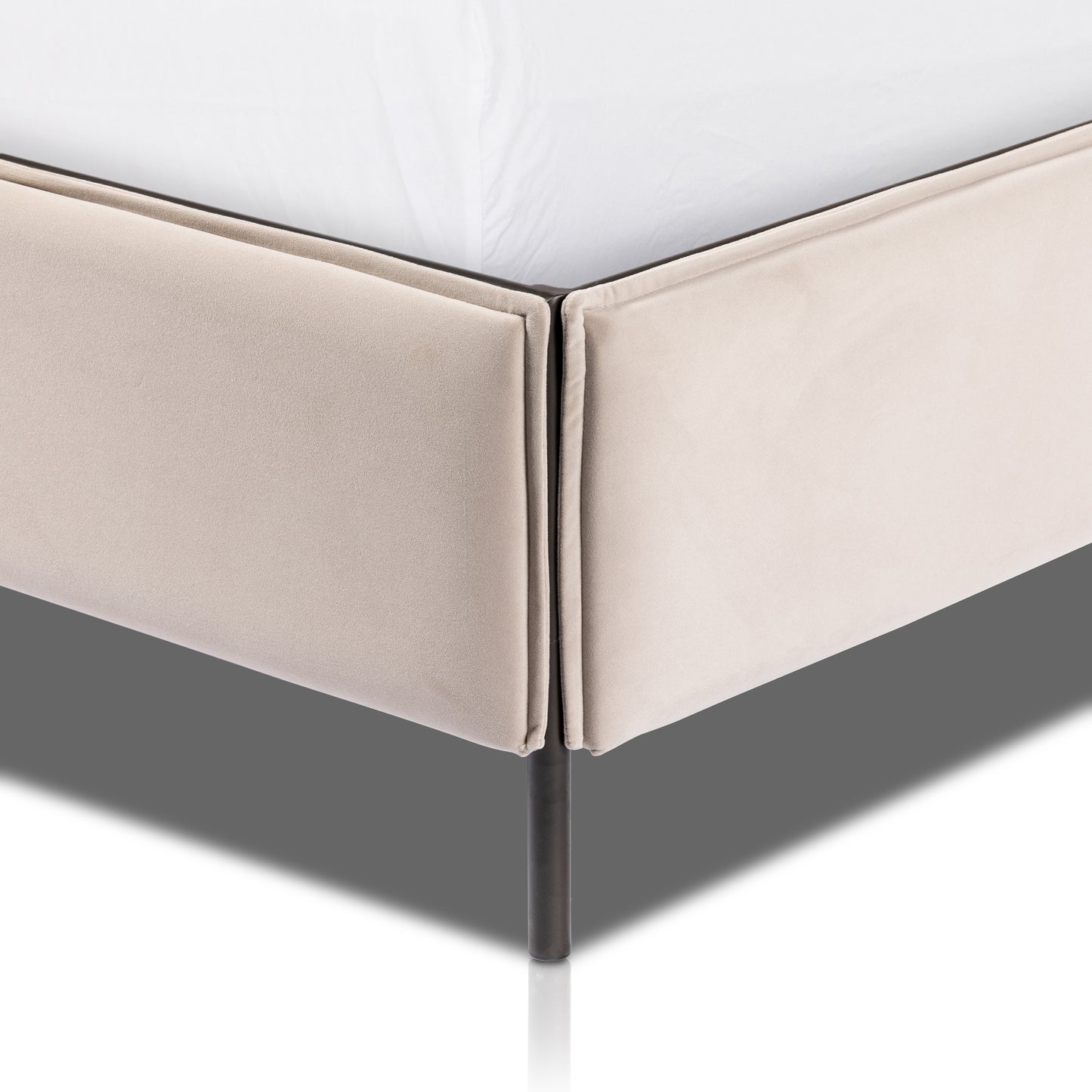 Leigh Bed-Modern Velvet Sand-King