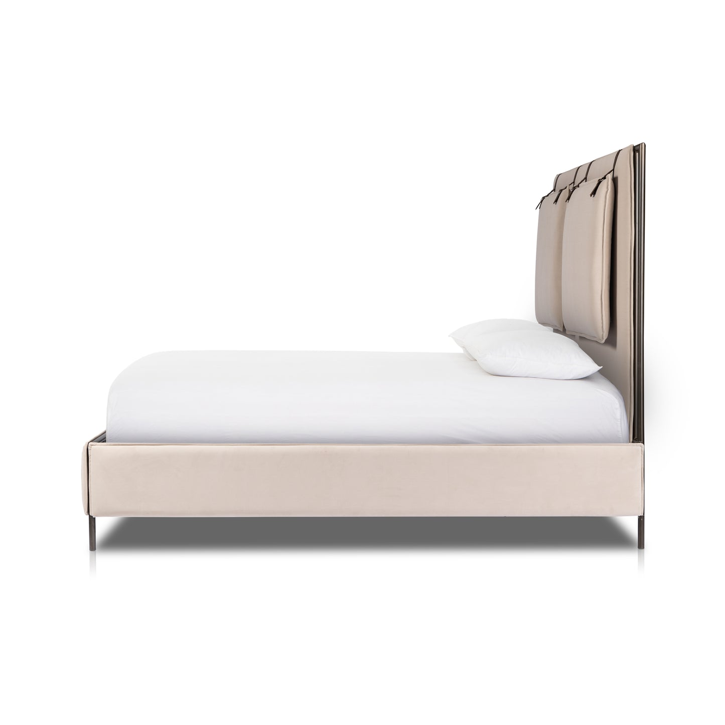 Leigh Bed-Modern Velvet Sand-King