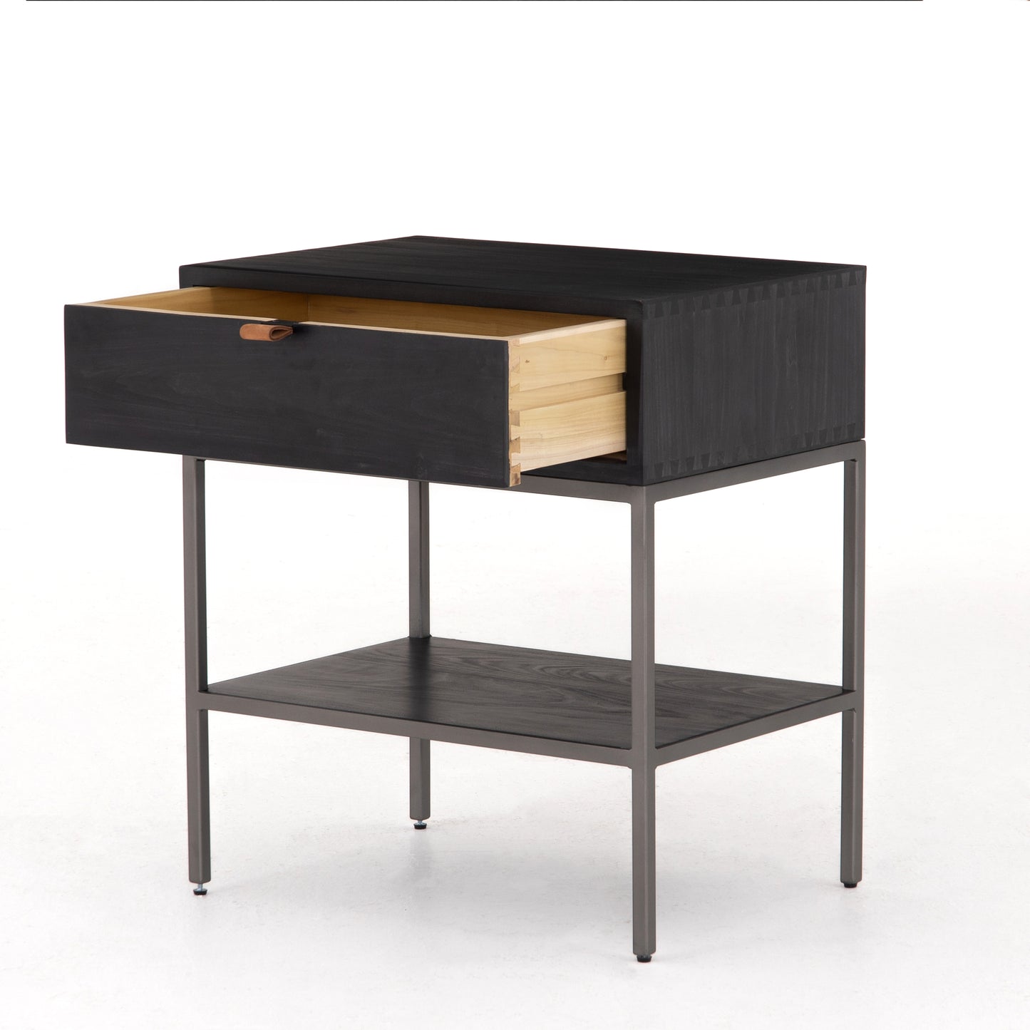 Trey Nightstand-Black Wash Poplar