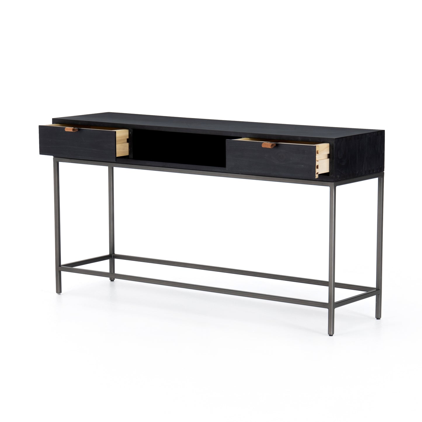 Trey Console Table-Black Wash Poplar