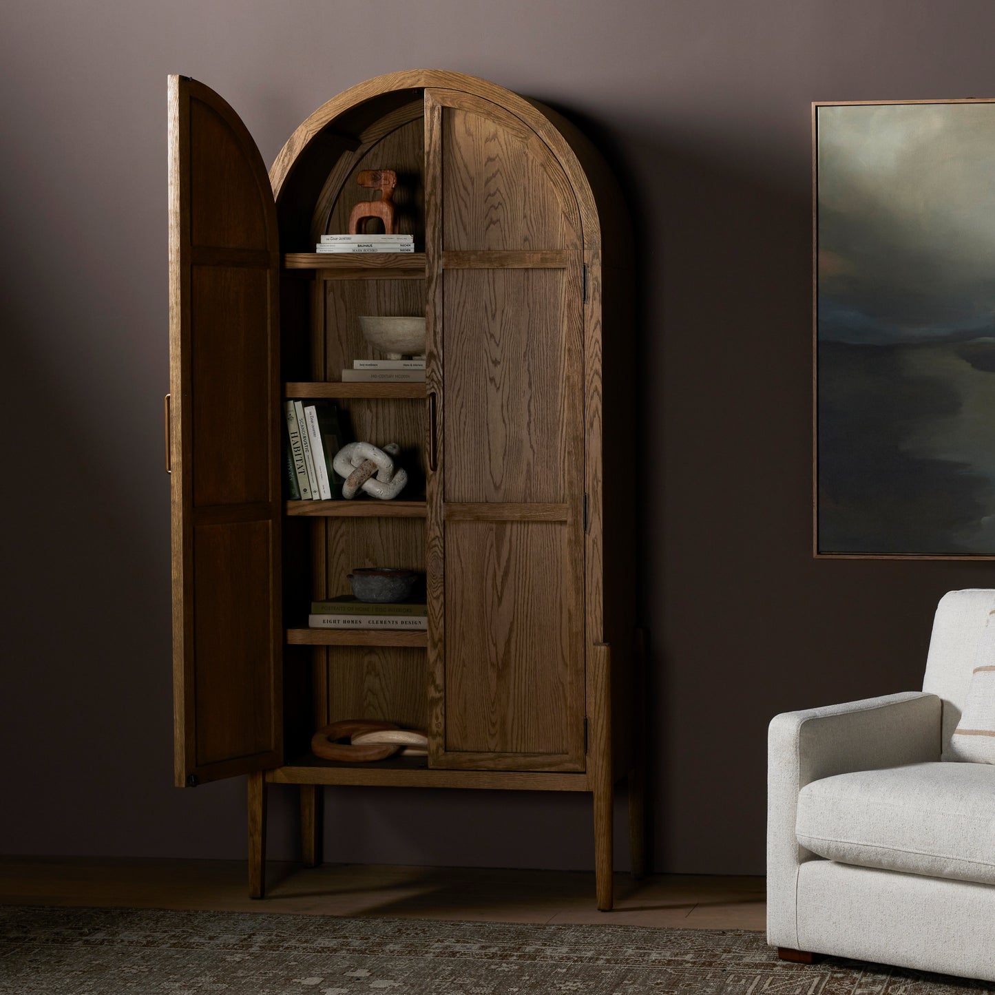 Tolle Panel Door Cabinet-Drifted Oak Sld