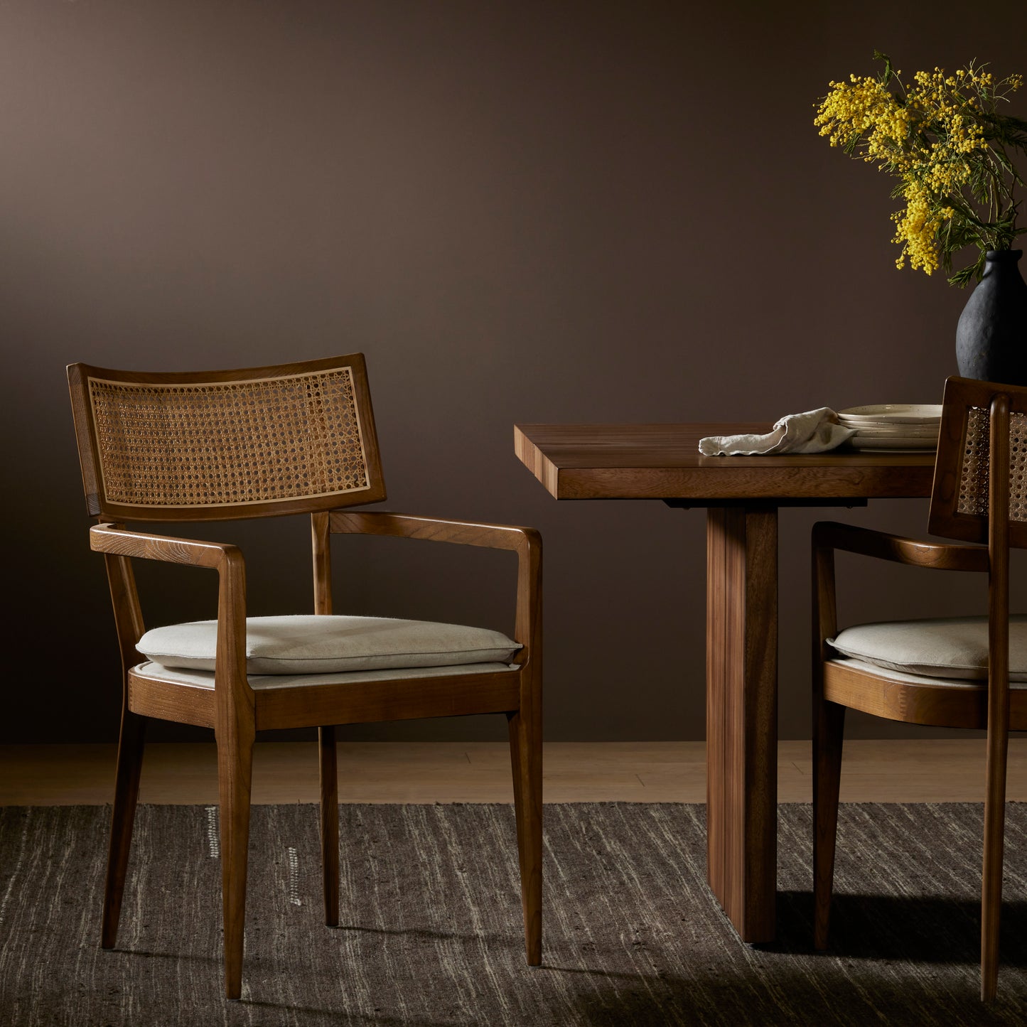 Britt Dining Armchair-Savile Flax