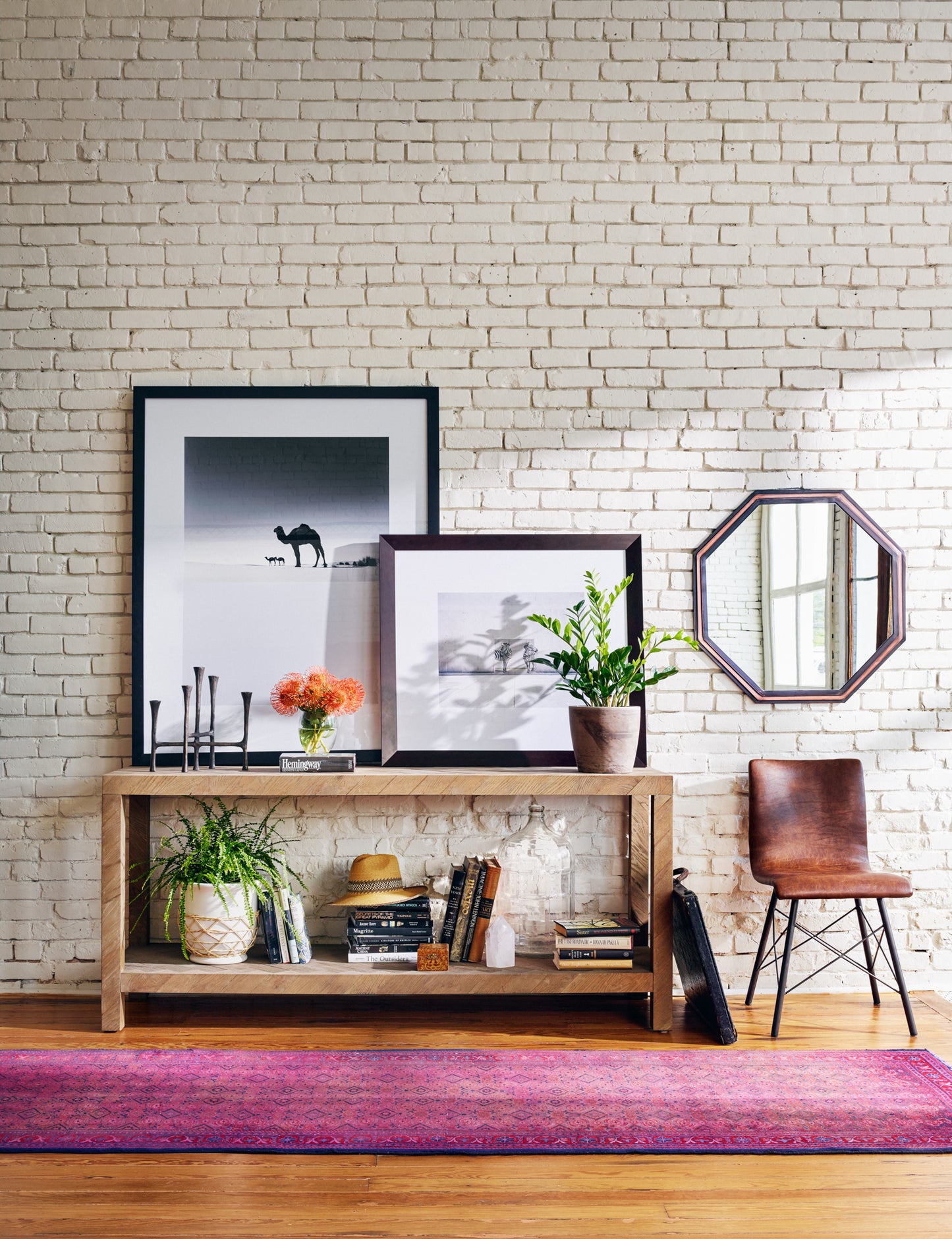 Lamar Console Table-Drifted Oak Veneer