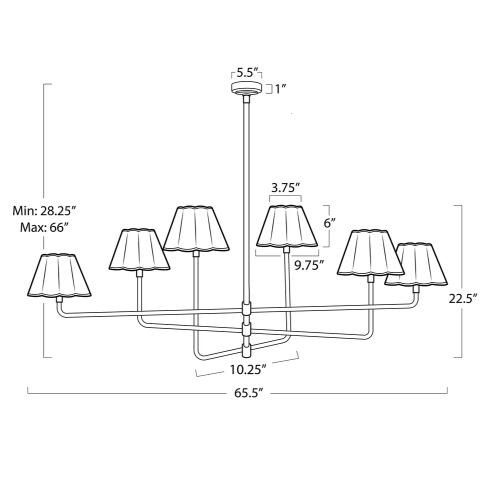 Polly Chandelier - White Shade