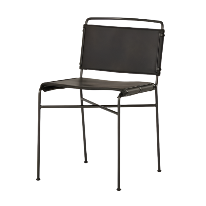 Wharton Dining Chair-Distressed Black