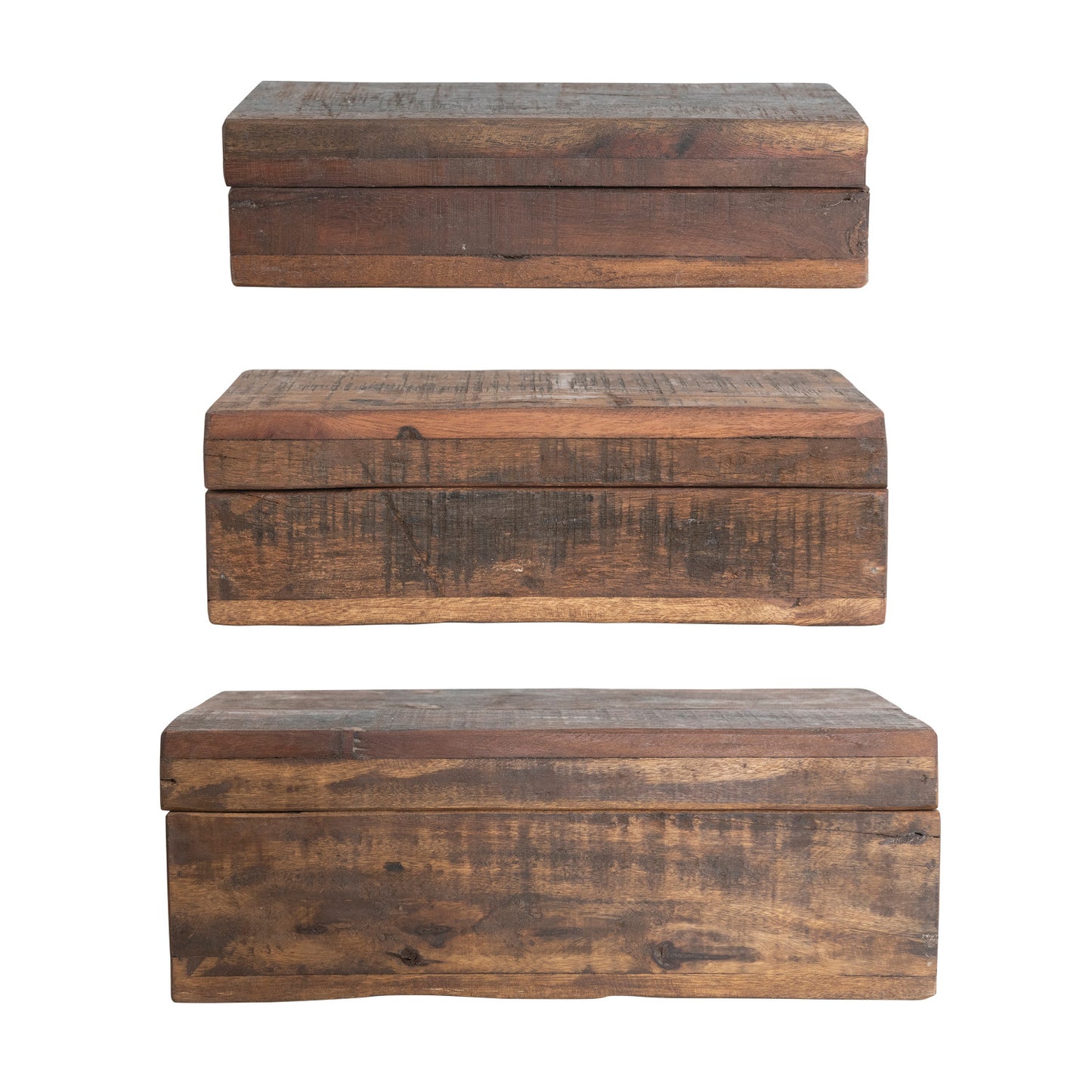 Reclaimed Wood Boxes, Set of 3