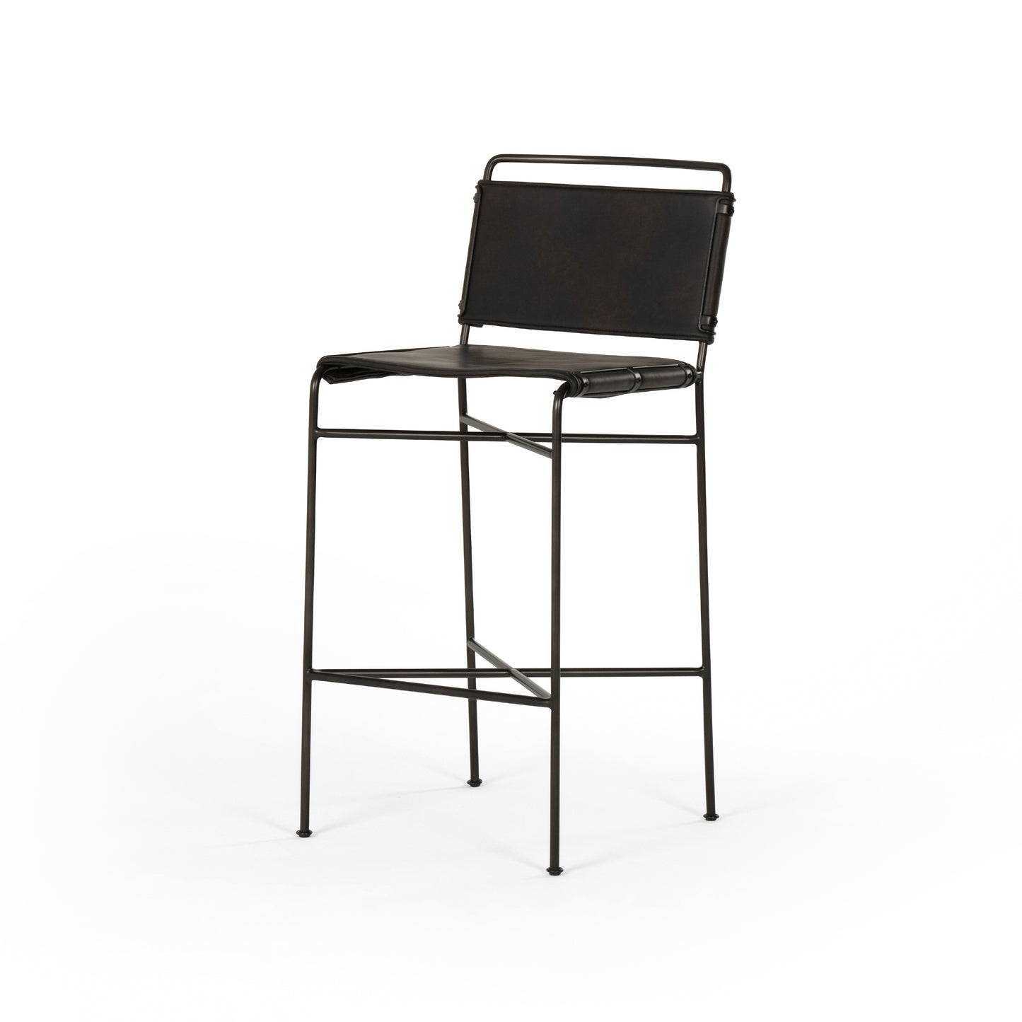 Wharton Stool-Distressed Black-Bar