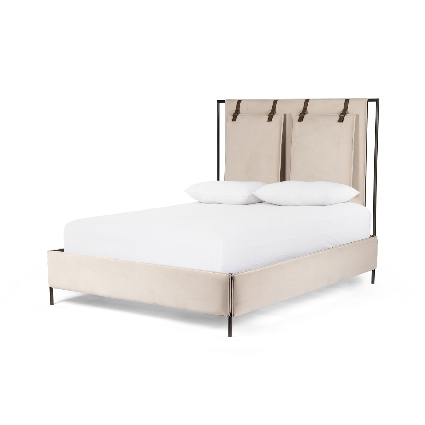 Leigh Bed-Modern Velvet Sand-Queen
