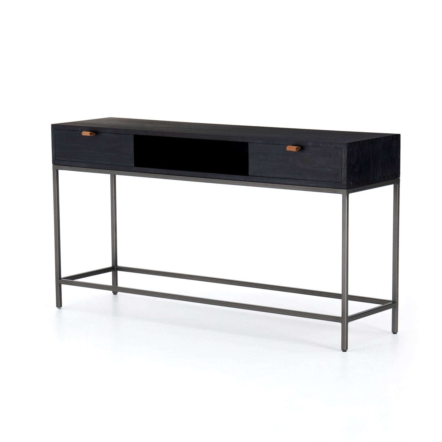 Trey Console Table-Black Wash Poplar