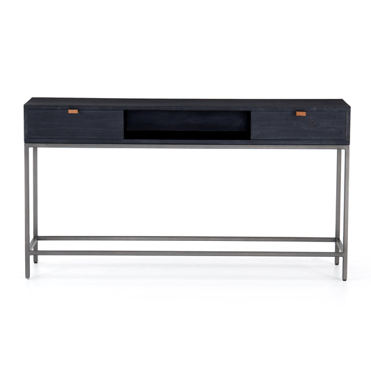 Trey Console Table-Black Wash Poplar