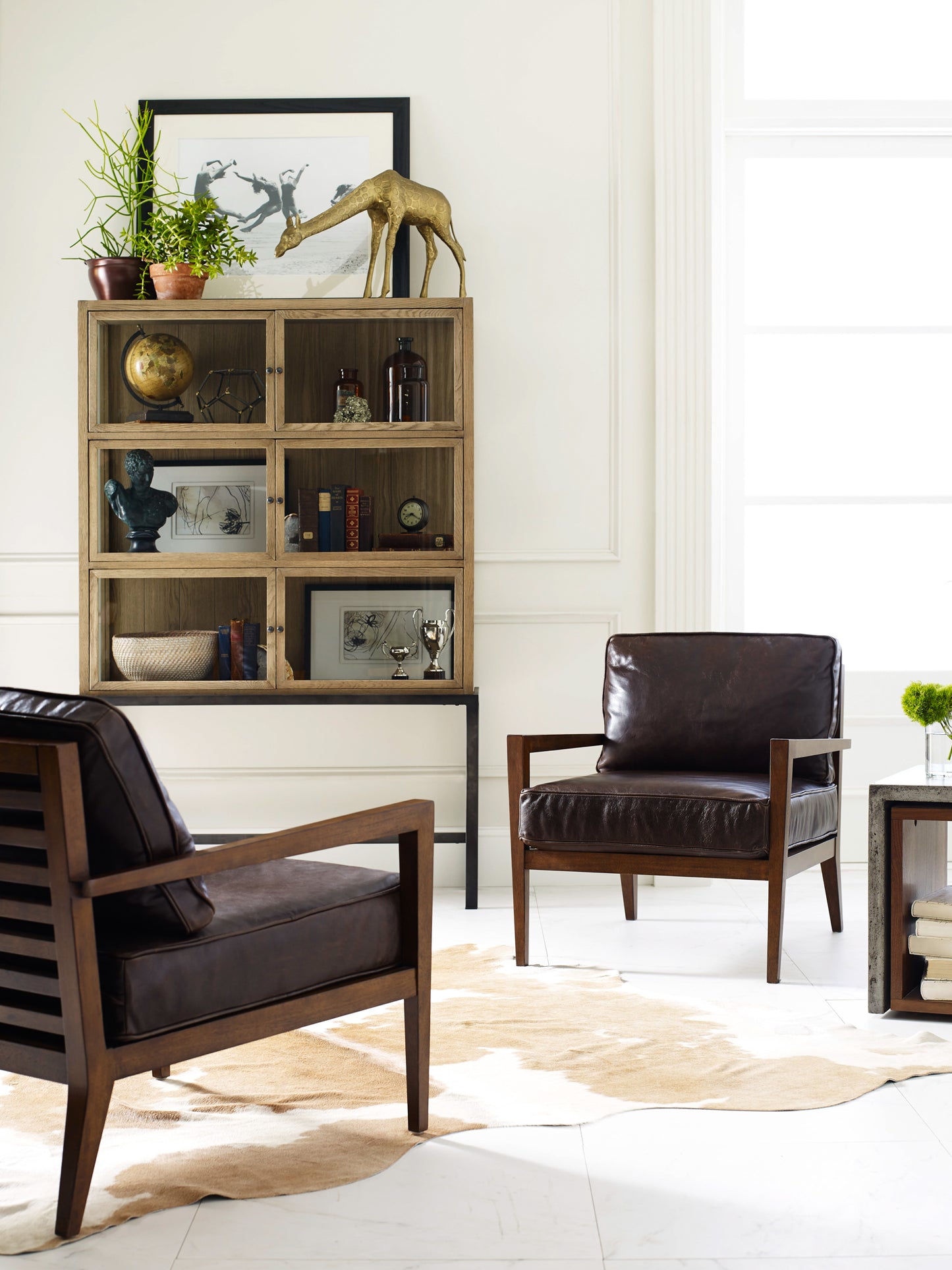 Spencer Curio Cabinet-Drifted Oak