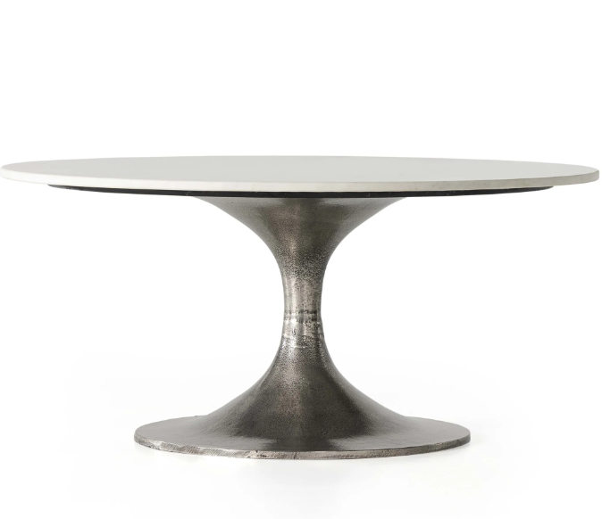 Simone Round Coffee Table-White Marble