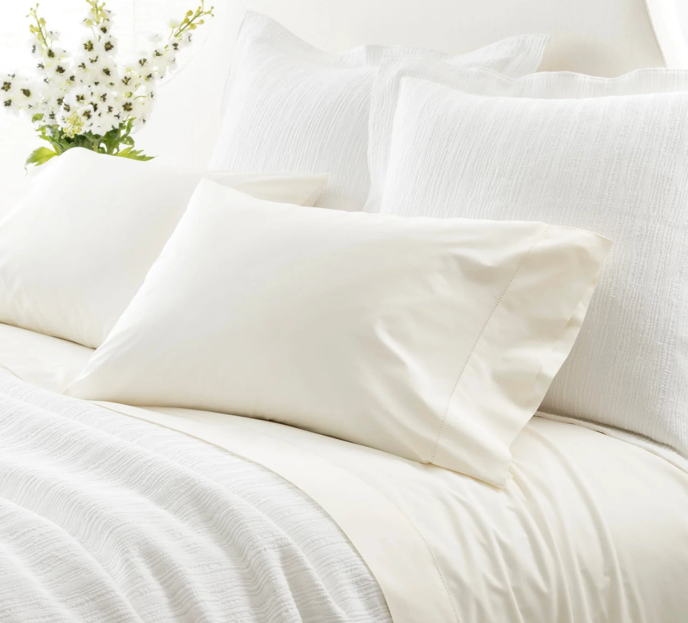 Classic Hemstitch White Sheet Set
