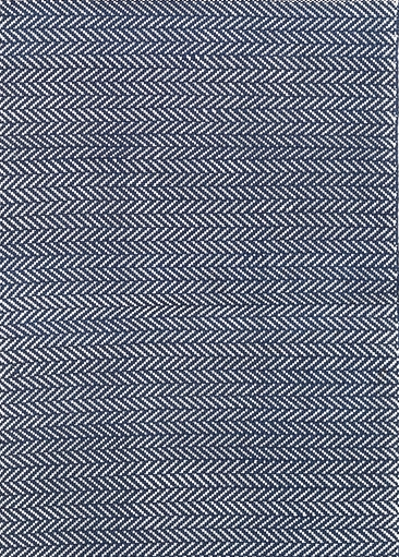 Herringbone Indigo/White Handwoven Indoor/Outdoor Rug