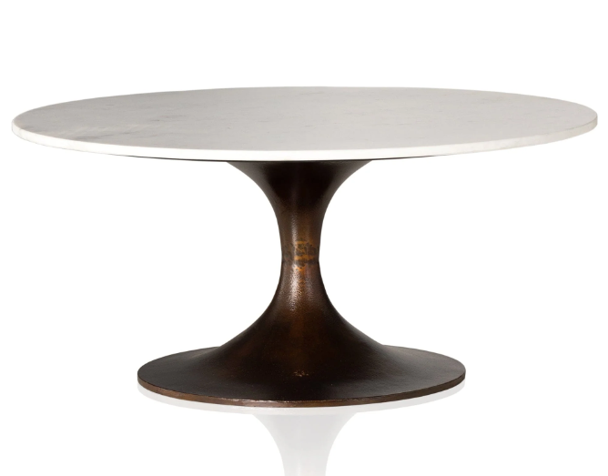 Simone Round Coffee Table-Polished White