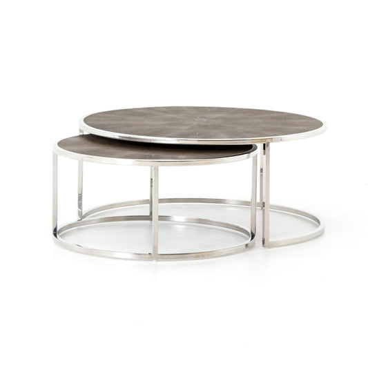 Shagreen Nesting Coffee Table-Stainless