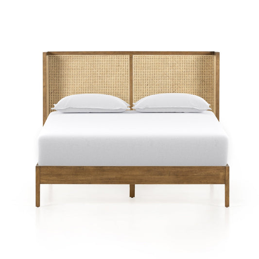 Antonia Bed-Toasted Parawood Solid-Queen - Astonishing Home Collection
